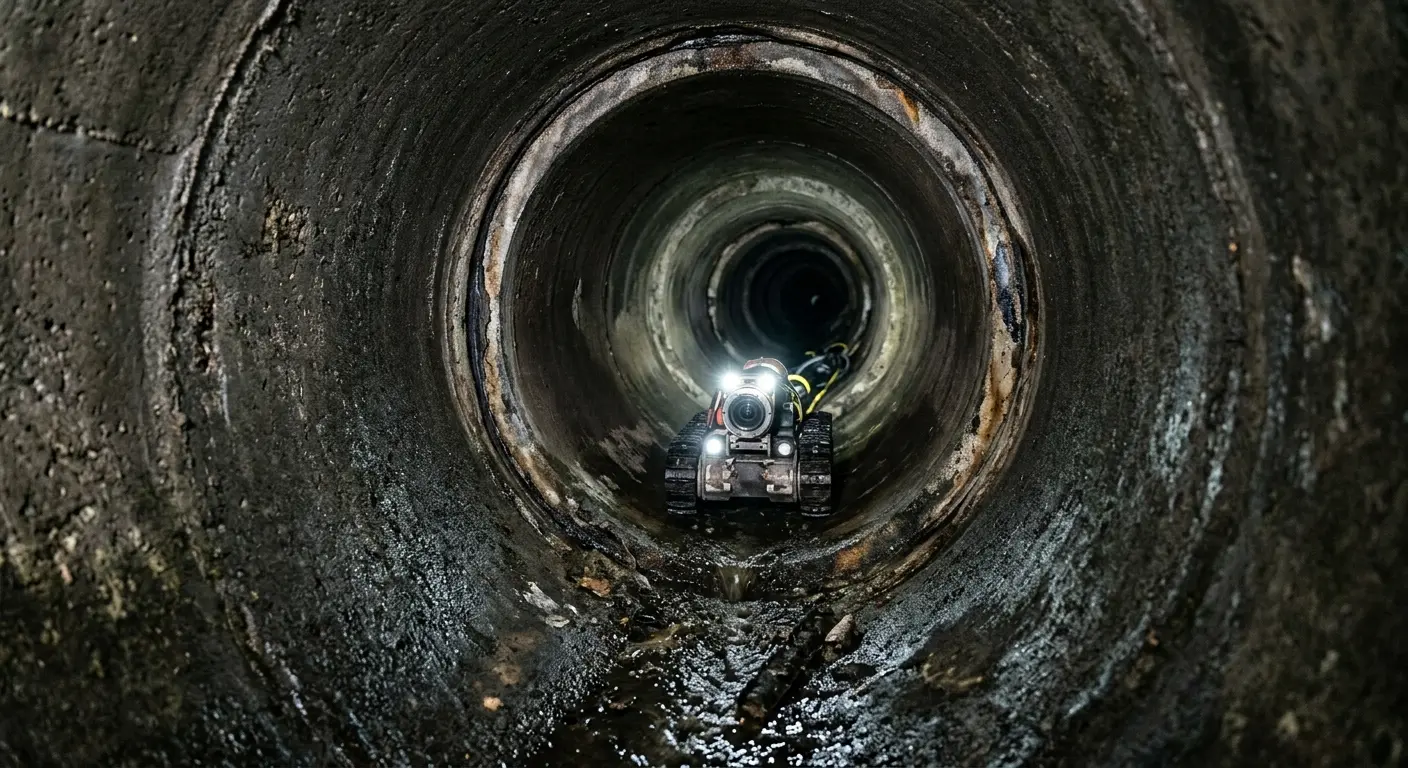 Robotic sewer camera inspecting pipe interior for Sewer Line Repair in Springdale